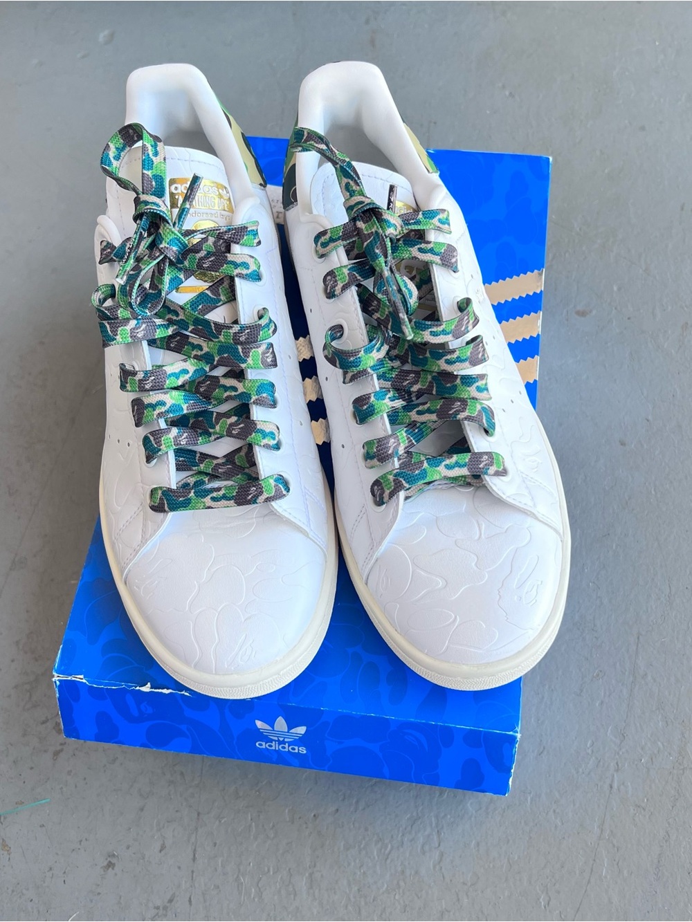 BAPE x adidas Stan Smith 30th Anniversary White Camo Men's 8.5 IG1115 - Picture 3 of 6